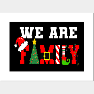 We Are Family Christmas Pajamas Funny Matching Xmas 2023 Posters and Art